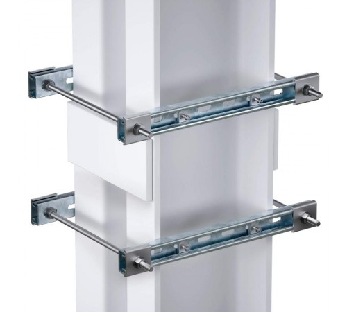 Обжимной комплект монтажных профилей тип 1, обхват конструкции габаритами 550 на 440 мм, для крепления 2 оболочек , горячеоцинкованный  EX-E2TR0605 