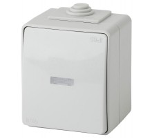 Переключатель с подсветкой IP65, 10АХ-250В, ОУ, 11-1610-03 Эра Эксперт, Серый  Б0035981  ЭРА