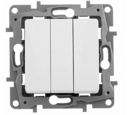 Etika Белый Выключатель 3-клавишный 10А 250В винтовые зажимы  672243  Legrand