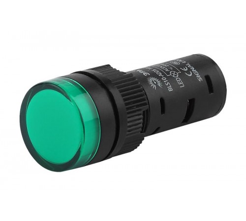 Лампа AD16DS(LED)матрица d16мм зеленый 24В AC/DC (10/1000/28000)  Б0045612  ЭРА