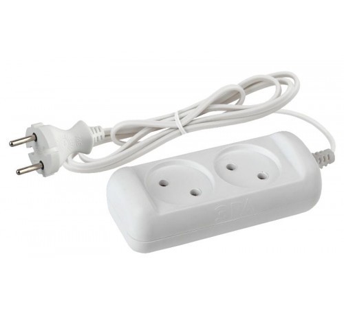 Удлинитель Россия UX-2-1,5m Удлин-ль без заземл, 2x0.75мм2, ШВВП, 2гн, 1,5м  Б0038557  ЭРА