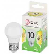 Лампа светодиодная  GREEN LINE LED P45-10W-830-E27 GL E27 10 Вт шар теплый свет  Б0066977  ЭРА