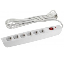 SFX-6es-4m-W Сет.фильтр (белый) с заземл, 10A, с выкл, 6гн, 4м (10/200)  Б0044025  ЭРА