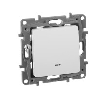 Etika Белый Выключатель 1-клавишный с подсветкой, 10А, винтовые клеммы  672203  Legrand