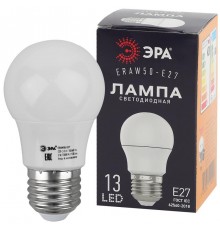 Лампы cветодиодные ERAW50-E27 LED A50-3W-E27 (диод. груша бел., 13SMD, 3W, E27, для белт-лайт) (10/100/3600)  Б0049582  ЭРА
