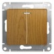 Glossa Дерево Дуб Выключатель 2-клавишный с подсветкой, сх.5а  GSL000553  SE