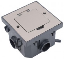 PRIMER Лючок с коробкой 2 модуля (1 пост 45*45мм) IP44 матовый никель для установки в бетон   PM-LN43-02-O-44-K50IEK