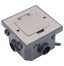 PRIMER Лючок с коробкой 2 модуля (1 пост 45*45мм) IP44 матовый никель для установки в бетон   PM-LN43-02-O-44-K50IEK