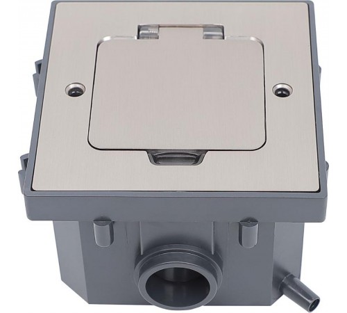 PRIMER Лючок с коробкой 2 модуля (1 пост 45*45мм) IP44 матовый никель для установки в бетон   PM-LN43-02-O-44-K50IEK