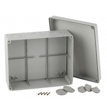 Коробка распределительная о/у КОРv 240х195х90мм на винтах кабельные вводы d28-3 шт, d37-2 шт, IP55 (6/120)  Б0047267  ЭРА