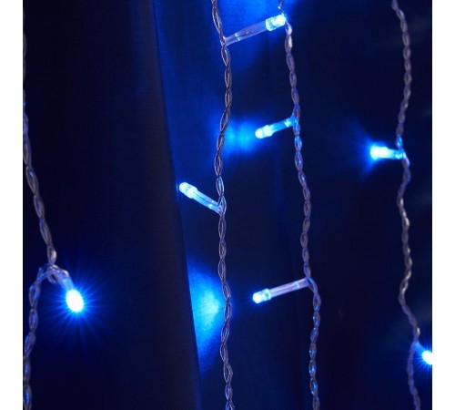 Гирлянда - занавес CL18  160 диодов  синий , 1,5*1,5м + 3м IP44 прозрачный шнур  32325  FERON