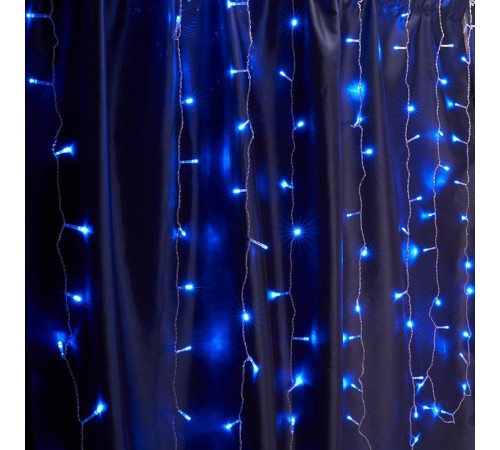 Гирлянда - занавес CL18  160 диодов  синий , 1,5*1,5м + 3м IP44 прозрачный шнур  32325  FERON