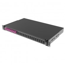 Оптическая полка выдвижная 1U с адатерами 8 х duplex LC ОМ4 в комплекте с лицевой панелью, пигтейлами, сплайс-кассет(ой/ами) и гильзами КДЗС  RNFP54D