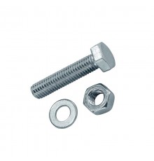 Болт DIN933 с шестигранной головкой оцинк. М10х80 + гайка + шайба (2 шт) - пакет ( 0,132 кг)  114057  Tech-KREP