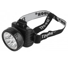 Фонарь светодиодный налобный TG9 4V0.9Ah, 9xLED, ЗУ 220V, карт (25/50/600)  C0045557  Трофи
