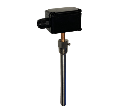Датчик температуры погружной, -50...+150°С 0...10В 200мм =15...35В с гильзой 150мм  SPTV200  SE