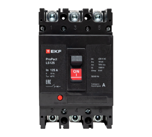 Выключатель автоматический LS125 18кА 3P 160А ProPact  mccb-125-18-3-160-ls  EKF