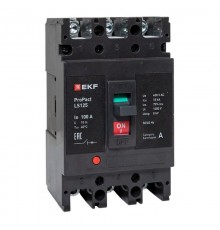 Выключатель автоматический LS125 18кА 3P 100А ProPact EKF  mccb-125-18-3-100-ls  EKF