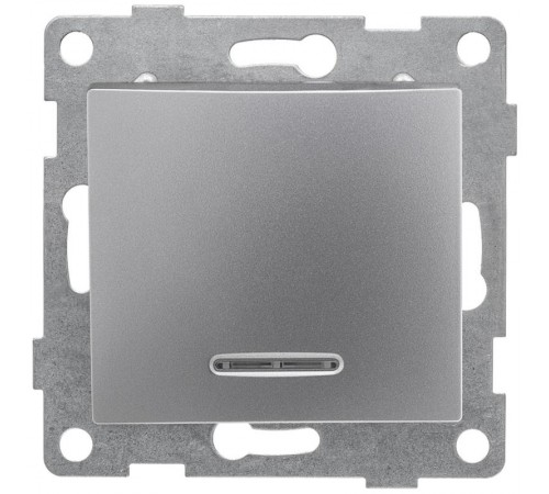 Bravo Выключатель 1кл. (инд), СУ , 10А, 250В, серебро  С10В18-004  GUSI Electric