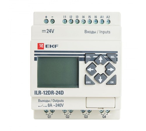 Программируемое реле 12 в/в с диспл. 24В PRO-Relay EKF PROxima  ILR-12DR-24D  EKF