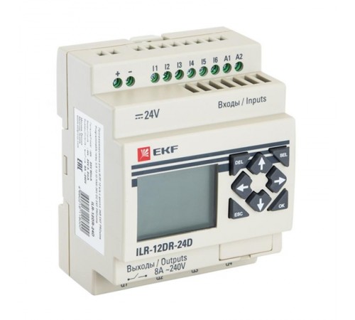 Программируемое реле 12 в/в с диспл. 24В PRO-Relay EKF PROxima  ILR-12DR-24D  EKF