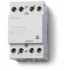 Модульный контактор; 4NO 40А; контакты AgSnO2; катушка 24В АС/DC; ширина 53.5мм; степень защиты IP20; опции: мех.индикатор; упаковка 1шт.
