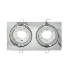 Светильник встраиваемый GX53R-2ST 2RC металл под лампу GX53 230В поворотный двойной хром  4690612021560  IN HOME