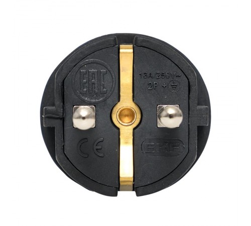Вилка угловая каучуковая 230В 2P+PE 16A IP44 EKF PRO   RPS-017-16-230-44-r   EKF