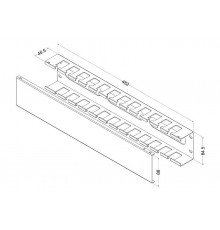 CM-2U-MLF-COV Кабельный организатор металлический с крышкой, 19", 2U  483112  Hyperline