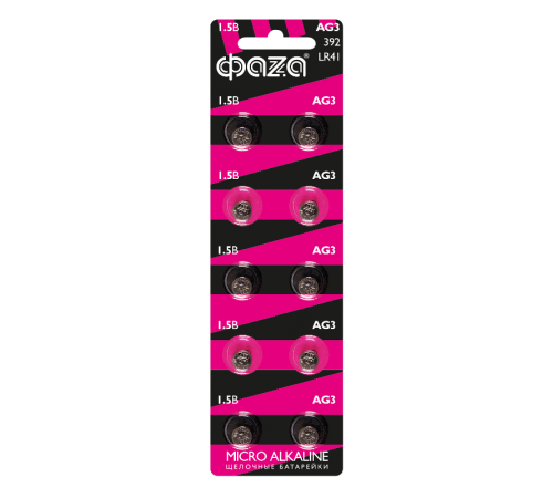 Элементы питания часовые AG 3 LR 41 BL-10  5002524  ФАZА