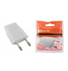 Вилка б/з белая 10А 250В (евровилка CEE 7/16) прямой вывод проводника   SQ1806-0089  TDM