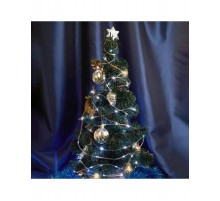 Гирлянда линейная Роса (на плоском проводе) 220V, 200 LED 20м, 2700К, IP 20,  прозрачный шнур 3м, CL579  48622  FERON