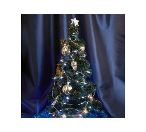 Гирлянда линейная Роса (на плоском проводе) 220V, 200 LED 20м, 2700К, IP 20,  прозрачный шнур 3м, CL579  48622  FERON