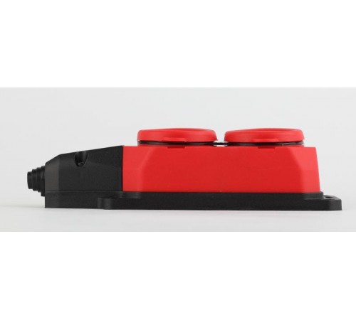 K-2e-RED-IP44 ЭРА Колодка каучуковая с/з 2гн 16A IP44 красная  Б0044551  ЭРА