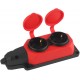 K-2e-RED-IP44 ЭРА Колодка каучуковая с/з 2гн 16A IP44 красная  Б0044551  ЭРА
