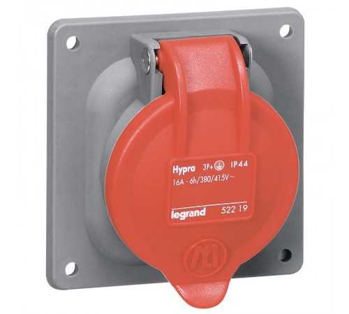 Встраиваемая розетка Hypra - IP 44 - 3К+З - 63 А - пластик  053823  Legrand