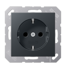 Штепсельная розетка SCHUKO 16А / 250В, пружинные зажимы; термопласт; матовый антрацит; A500  A1520BFANM  Jung