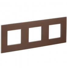 SKANDY Рамка 3-местная SK-F33Br металл шоколад   SK-M32-M-K30  IEK