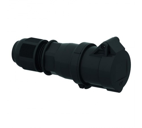 Вилка панельная 3п(2p + PE) 16А 230 QC черная IP44 I 310512-Bals I Bals