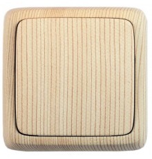 Выключатель открытой установки, одноклавишный, с изолирующей пластиной, цвет сосна  ВА16-113-02  HEGEL