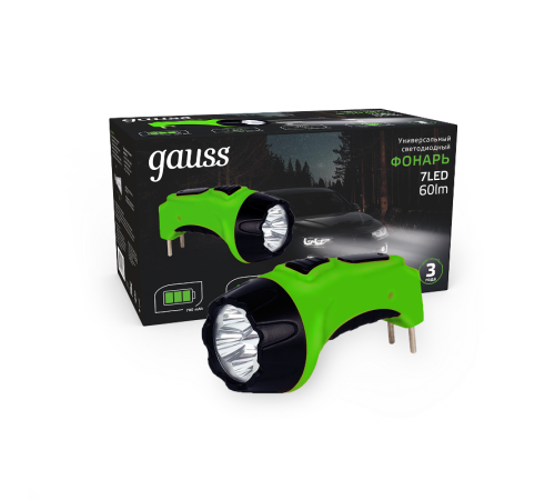 Фонарь ручной GFL105 7LED 60lm lead acid 700mAh LED 1/12/72  GF105  Gauss