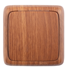 Выключатель открытой установки, одноклавишный, с изолирующей пластиной, цвет дуб  ВА10-113-05  HEGEL