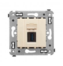 USB 3.0 розетка одинарная в стену, тип А-А, "Avanti", "Ванильная дымка"  4405303  DKC