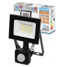 Прожектор СДО-05-030-ИКД (ИК датчик) 30 Вт, 2400 лм, 6500 К, 220-240 В, IP44, черный, Народный  SQ0336-0291  TDM