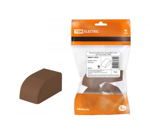 Заглушка кабельной трассы КМЗ 16х16 бук (4 шт./комп.)  SQ0411-0331  TDM