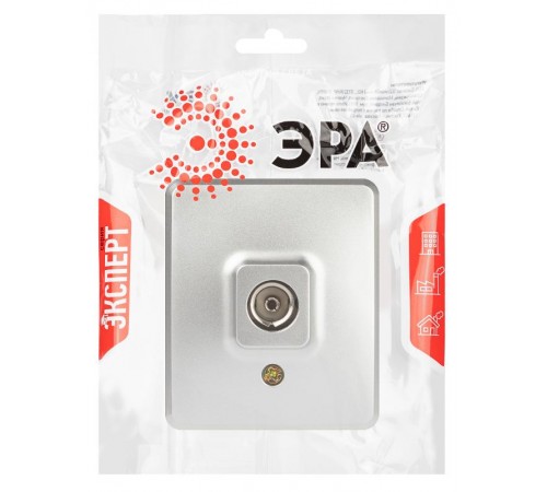 Розетка ЭРА Эксперт 11-3201-03 TV одиночная, IP20, ОУ, Алюминий  Б0062996  ЭРА