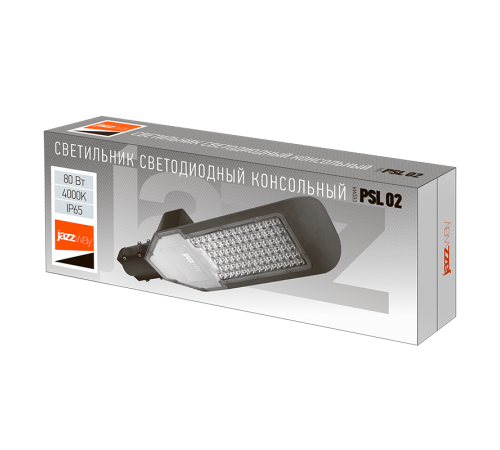 Светильник светодиодный консольный уличный ДКУ PSL 02 80w 4000K IP65 GR AC85-265V (3г.гар)  .5023185  Jazzway