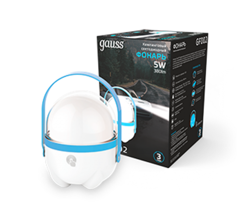 Фонарь кемпинговый GFL002 5W 380lm Li-ion 3600mAh диммируемый голубой LED 1/20/40  GF002  Gauss