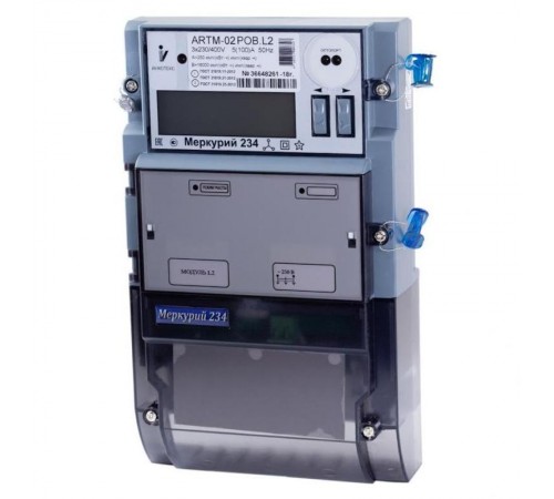 Счетчик Меркурий 234 ARTM2-03 PBR.G 5-10А/400В (мнтар.) ЖКИ (монт. пл.)