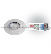 Светильник декор.встр Luciole DLS-L103 GU5.3 CHROME/CLEAR доп.LED подсветка 3Вт металл/полимер. хром/прозр.+мерцающие частицы  10717  Fametto